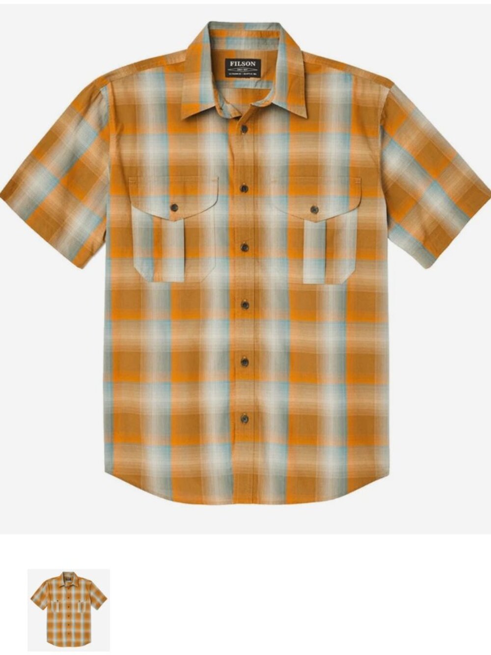 C.C. Filson Feather Cloth Plaid Short Sleeve Shirt Men's XXL